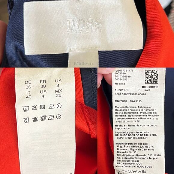 Boss Hugo Boss Hadesa Colorblocked Cotton Poplin Fit & Flare Mini Dress Modern - Picture 4 of 16